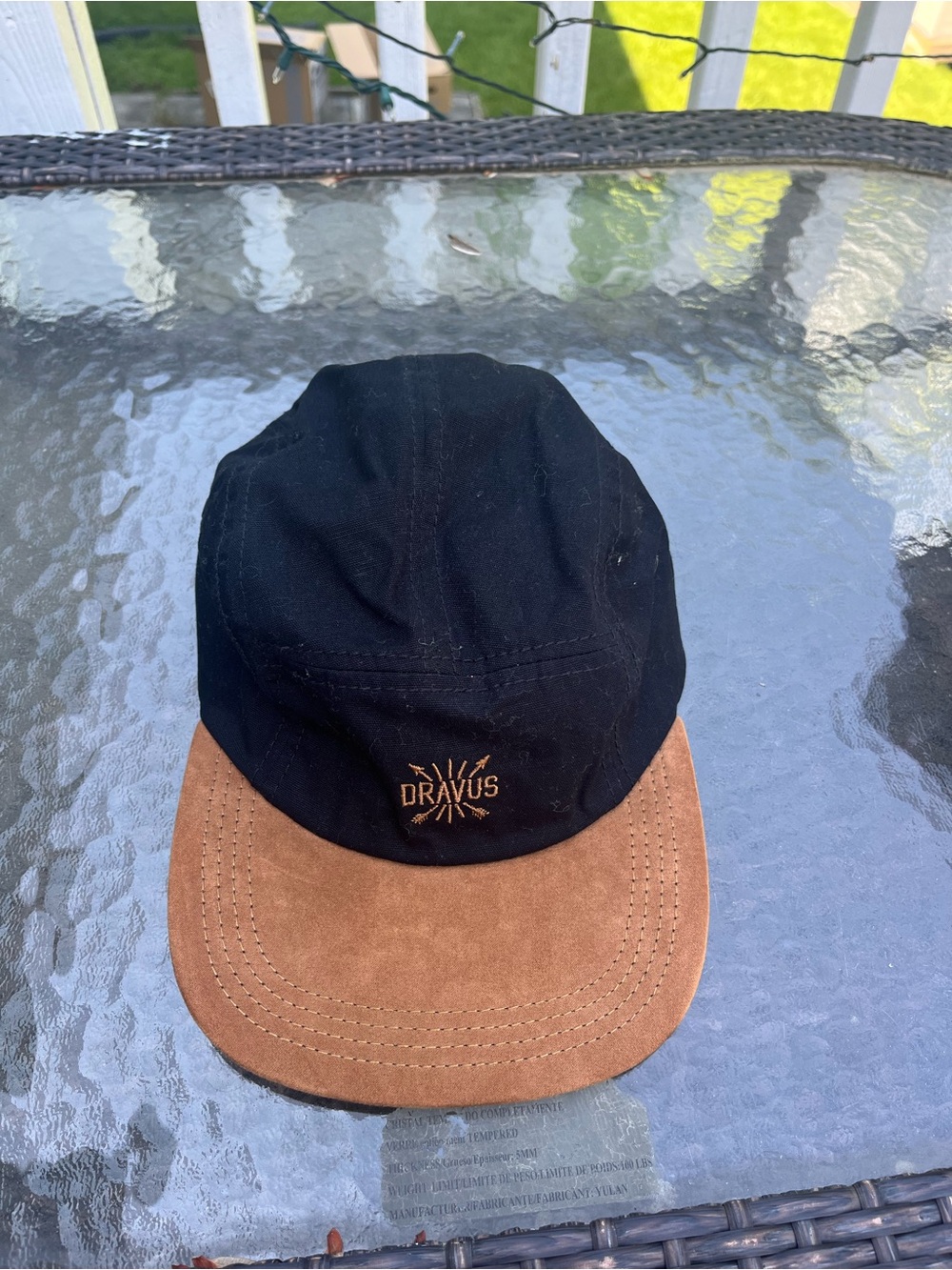 Dravus Two-Tone Suede Brim Cap - Black & Brown